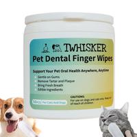 TWHISKER Pet Dental Finger Wipes, Teeth Cleaning for Dogs & Cats, 50 Pcs, Alcohol-Free, Unscented, tartar remover, Fresh Brea...