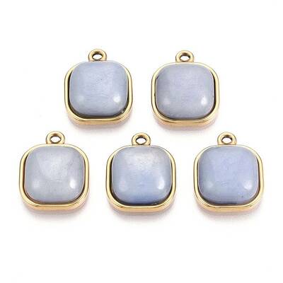 Natural Grey Labradorite Square Pendants