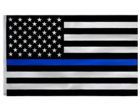 1PC Thin Blue Line American 3x5FT Flag Outdoor Double stitching Polyester Decoration Banner Yard Flag With  Brass Grommets