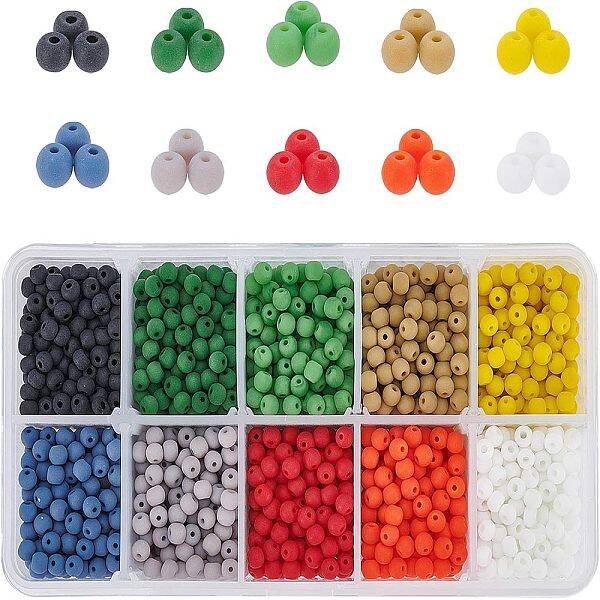 6/0 Frosted Colours & Transparent Glass Seed Beads