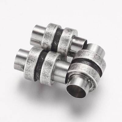 304 Stainless Steel Magnetic Clasps with Glue-in Ends
