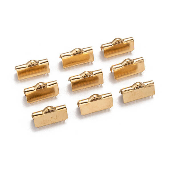 Ion Plating(IP) 304 Stainless Steel Ribbon Crimp Ends