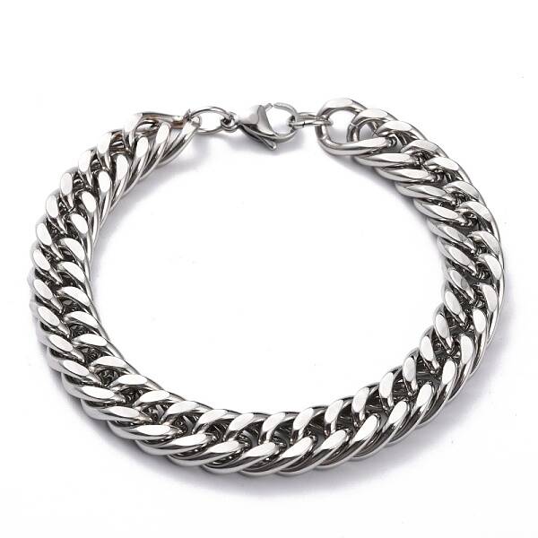 Tarnish Resistant 304 Stainless Steel Cuban Link Chain Bracelets