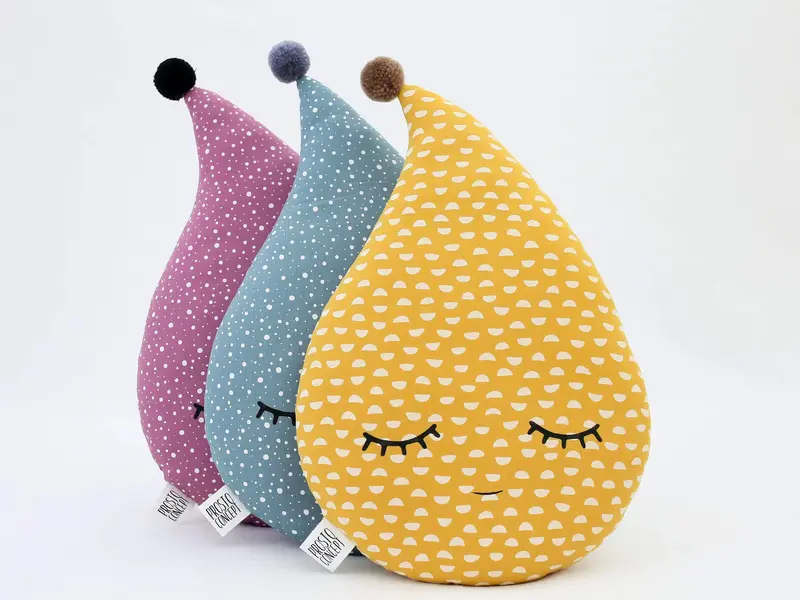 Mustard, Teal or Plum Raindrop Pillow