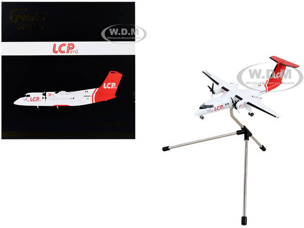 Bombardier Dash 8-200 Commercial Aircraft LC Peru White with Red Tail Gemini 200 Series 1/200 Diecast Model Airplane by Gemin...