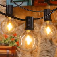 Ollny Outdoor String Lights, Waterproof Connectable Hanging Lights with Edison + Spare Led Bulbs Plug in, Patio Led Lights fo...
