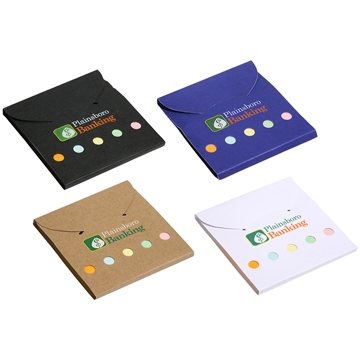 250 Promotional Square Deal Sticky Note Wallet - Multi Color