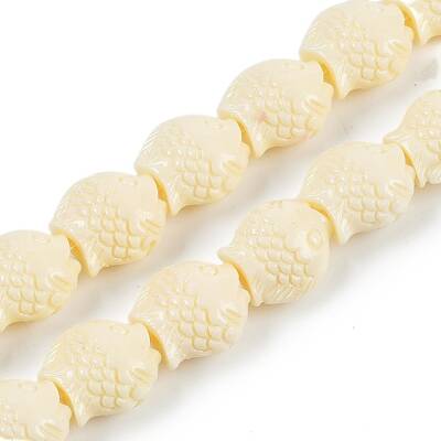 Synthetic Coral Carved Beads Strands