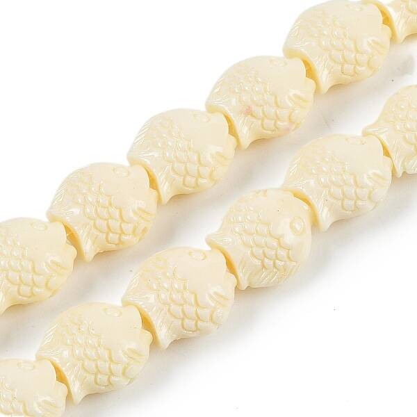 Synthetic Coral Carved Beads Strands
