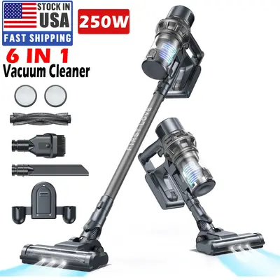 FirstLove Cordless Vacuum Cleaner - Powerful 6 in 1 Stick Vacuum for Pet Hair Carpet Hard Floor, Lightweight & Rechargeable w...