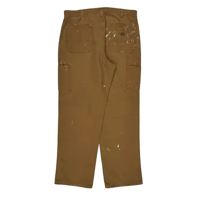 Paint Splattered Carhartt Trousers - 36W 32L Brown Cotton