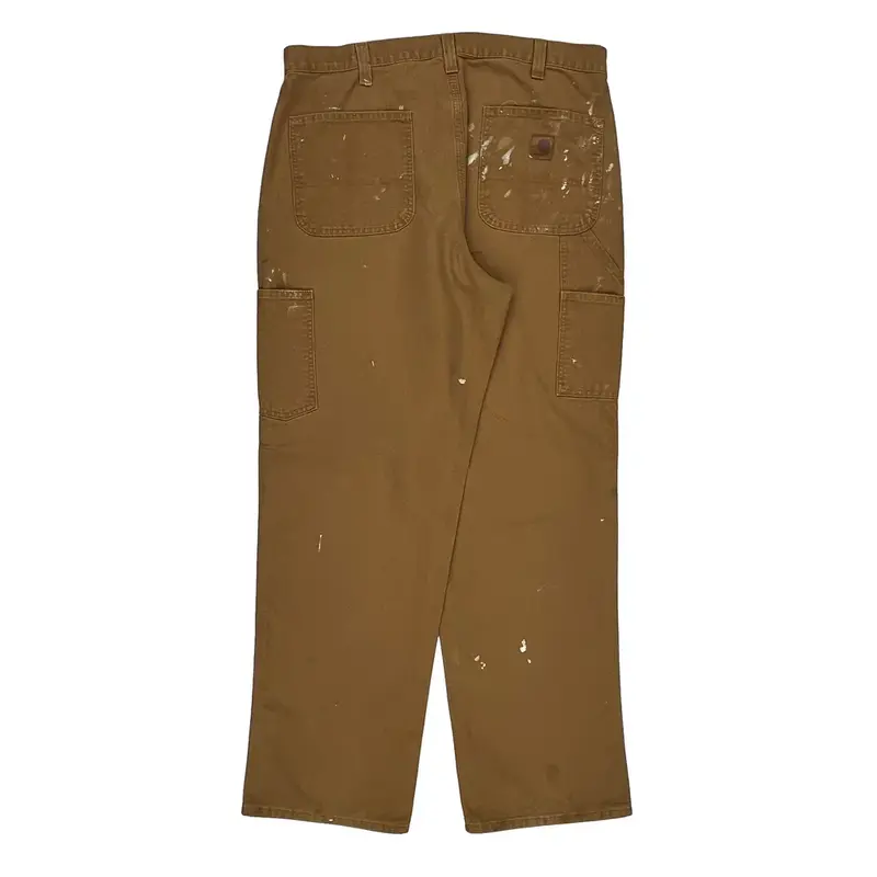 Paint Splattered Carhartt Trousers - 36W 32L Brown Cotton