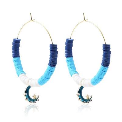 Bohemia Style Colorful Clay Beads Hoop Earrings