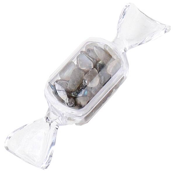 Raw Natural Labradorite Chip in Plastic Candy Box Display Decorations