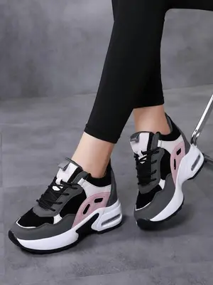 Trainers for Women, Fashion Colorblock Lace Up Low Top Sneakers, Casual Comfortable Sports Running Shoes, Women's Sneakers fo...