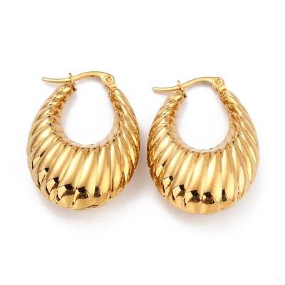 Ion Plating(IP) 304 Stainless Steel Hoop Earrings
