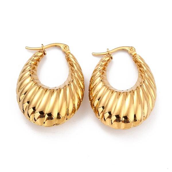 Ion Plating(IP) 304 Stainless Steel Hoop Earrings