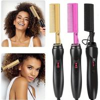 Comfort Pink Multipurpose Hair Straightener, Copper Color Comb, Wet and Dry Electric Heating, 110V Corded Electric, Various H...