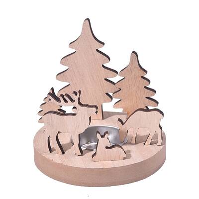 Christmas Wooden Candle Holders