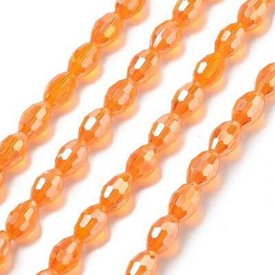 Transparent Electroplate Glass Beads Strands
