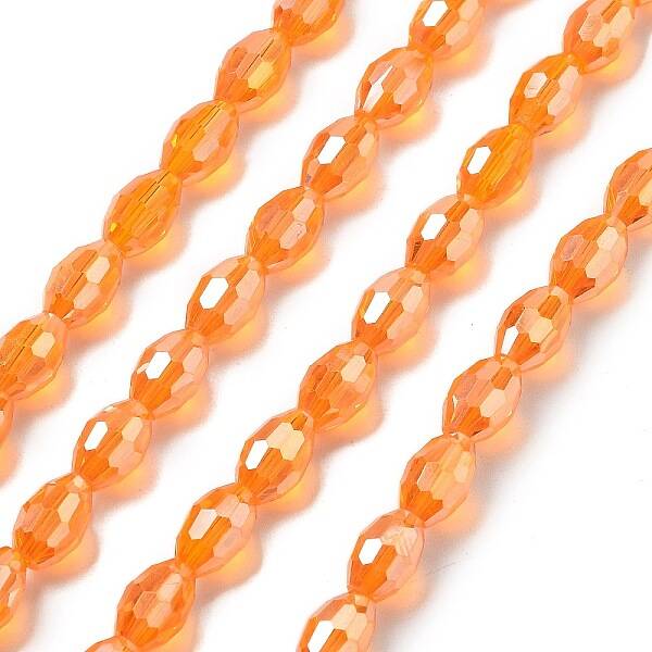Transparent Electroplate Glass Beads Strands