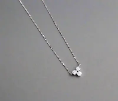 Trinity  Faux Diamond Sparkle Necklace