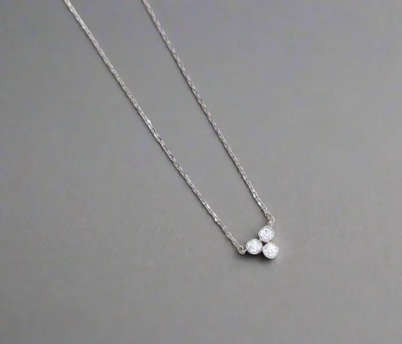 Trinity  Faux Diamond Sparkle Necklace