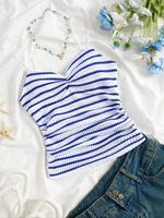 Women's Striped Pattern Cami Top, Casual Sleeveless Top for Summer, Ladies Slim Clothes for Daily Wear, Womenswear