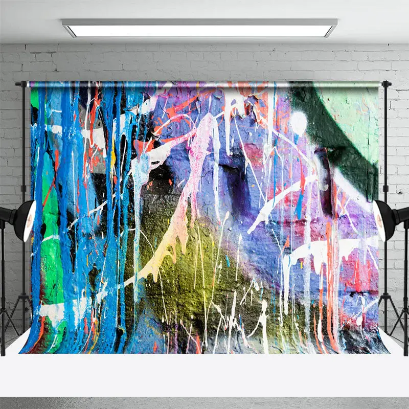 Colorful Dripping Graffiti Wall Photography Backdrop - Aperturee