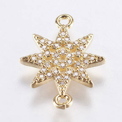 Brass Micro Pave Cubic Zirconia Links