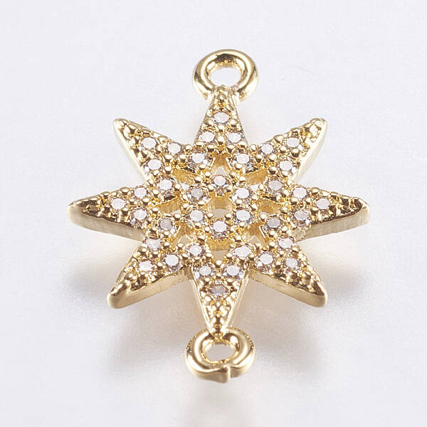 Brass Micro Pave Cubic Zirconia Links