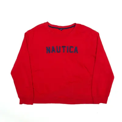 NAUTICA Sweatshirt Red Womens 2XL