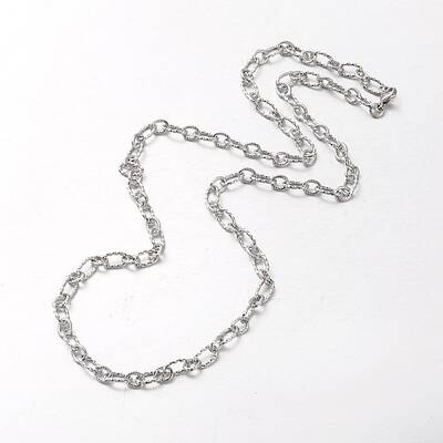 Tarnish Resistant Unisex 304 Stainless Steel Textured Cable Chain Necklaces