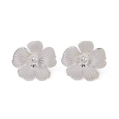 Non-Tarnish Flower 304 Stainless Steel Stud Earrings for Women