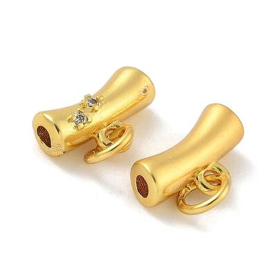 Brass Micro Pave Cubic Zirconia Tube Bails