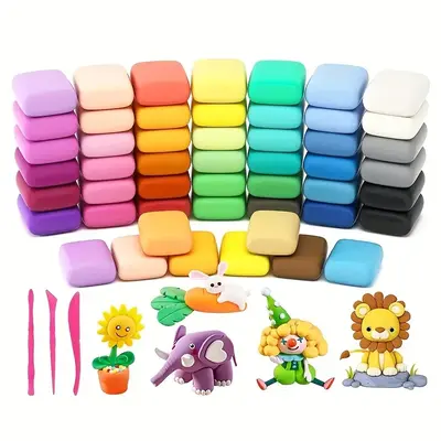 Lightweight Colored Clay Set, 50 Colors, DIY Crafts,  Perfect For Christmas And Other Festive, Birthday And Holiday Gifts