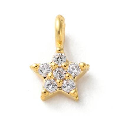 Brass Micro Pave Cubic Zirconia Charms