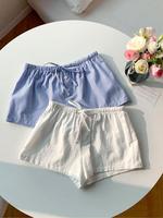 Women's Plain & Striped Drawstring Waist Shorts, Casual Comfy Breathable Shorts for Summer, Ladies Bottoms for Daily Wear, Dr...