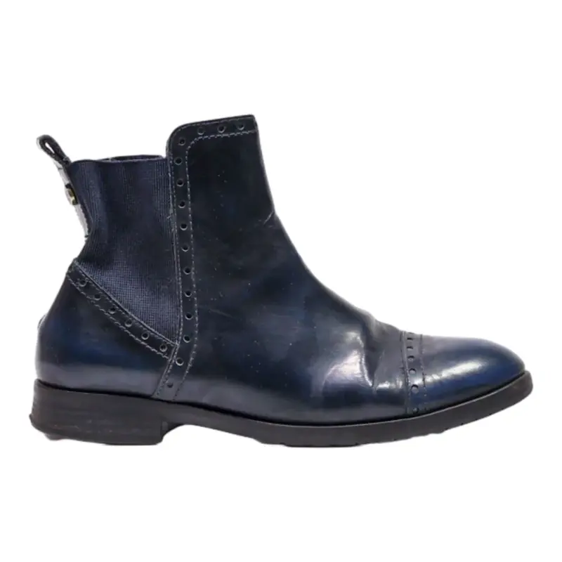 TOMMY HILFIGER Chelsea Boots Blue Leather Womens UK 7