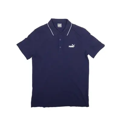 PUMA Polo Shirt Blue Short Sleeve Mens M