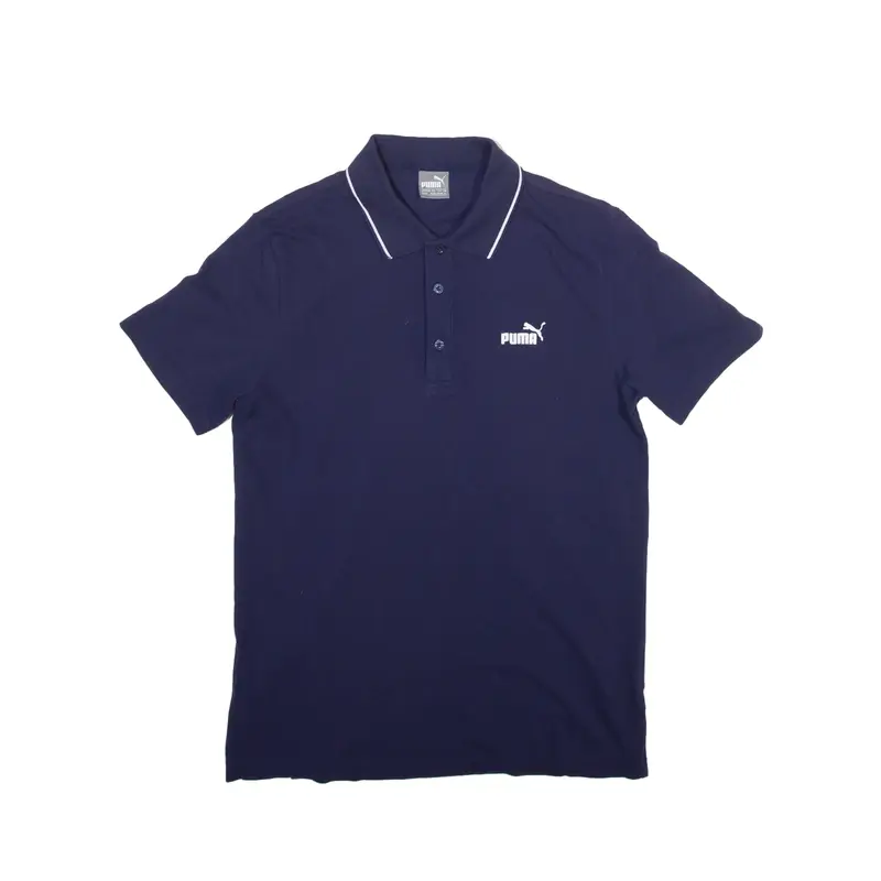 PUMA Polo Shirt Blue Short Sleeve Mens M