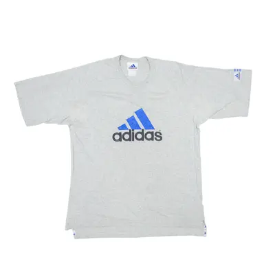 ADIDAS Big Logo T-Shirt Grey Short Sleeve Mens XL