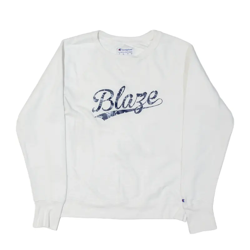 CHAMPION Blaze Sweatshirt White Crew Neck Mens M