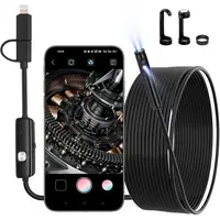 [Dual-Lens] Endoscope Camera with Light 1920P HD Borescope with 8+1 LED Light Endoscope 16.5FT Semi-Rigid Snake Cable 8mm IP6...