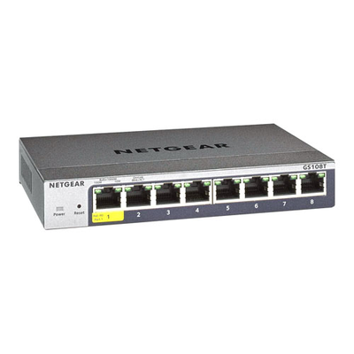GS108T-300NAS Netgear Prosafe GS108T 7 x RJ-45 Ports 10/100/1000Base-T + 1 x RJ-45 PD Port Layer 2 Unmanaged Gigabit Ethernet...