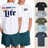 Red White and Miller Lite T-Shirt, 4th of July Beer Shirt, Summer Outfit for Beer Lovers, Unisex Miller Tee, Patriotic Drinki...