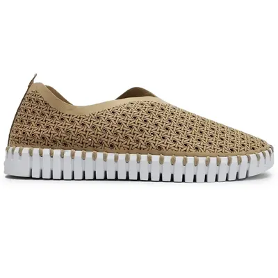 Ilse Jacobsen Tulip 4031 Nylon Polyurethane Women's Loafers Shoes - Latte White - Size:US 6 Women
