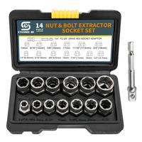 Nut & Bolt Extractor Socket Tools Kit, Impact Bolt & Nut Remover Set, Nut Remover Kit Set, Drive Hex Socket Adapter & Iron Ba...