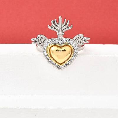 Brass Micro Pave Cubic Zirconia Cuff Rings for Women