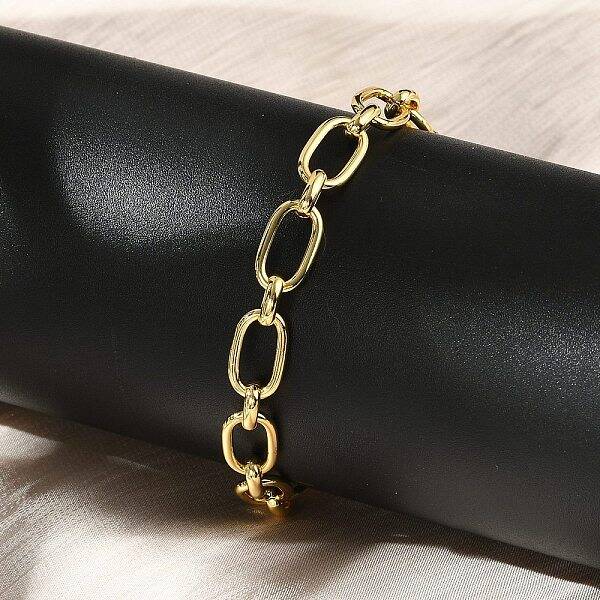 Brass Oval Link Chain Bracelets for Women Men